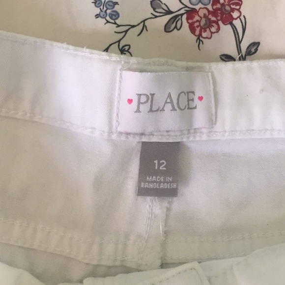 Children's Place - Girls White Long Shorts - Picture 3 of 3